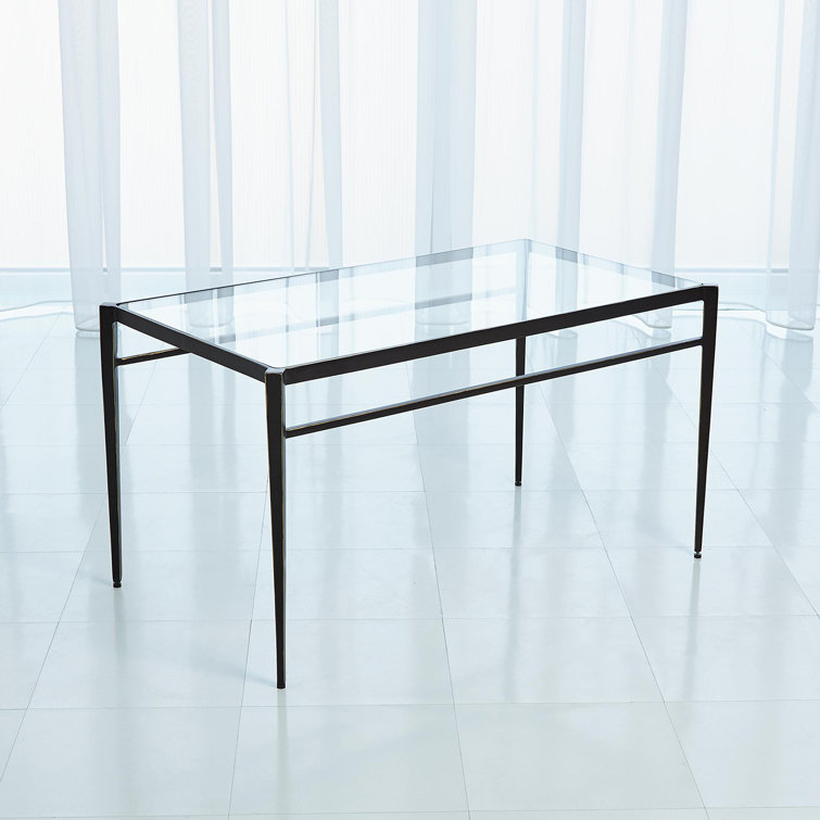 Tuscany Sleek 50'' Gunmetal Bronze Metal & Glass Coffee Table