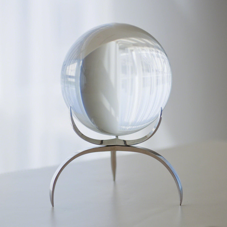 Clearlight Orb Crystal Figurine with Bronze Base