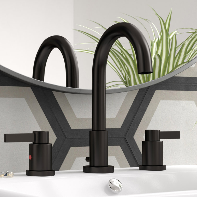 NuvoFusion Oil Rubbed Bronze Widespread Bathroom Faucet with Drain Assembly