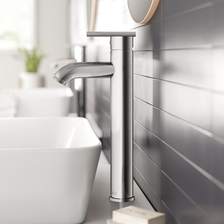 Seville 13" Modern Black and Nickel Vessel Sink Faucet
