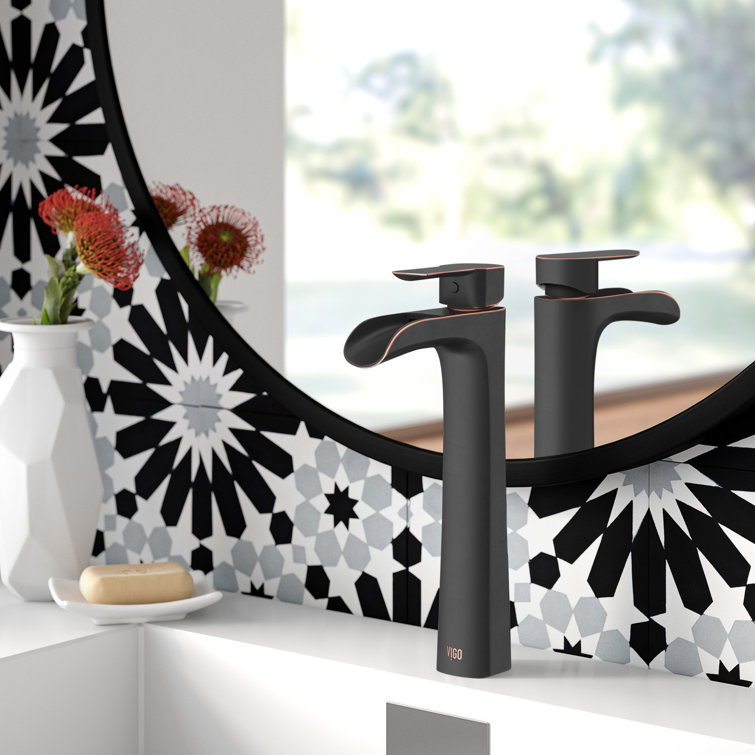 Antique Rubbed Bronze Vessel Sink Faucet with Pop-Up Drain
