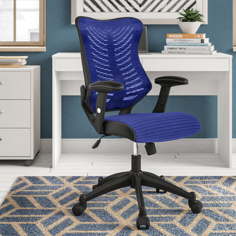 High-Back Blue Mesh Ergonomic Executive Swivel Chair