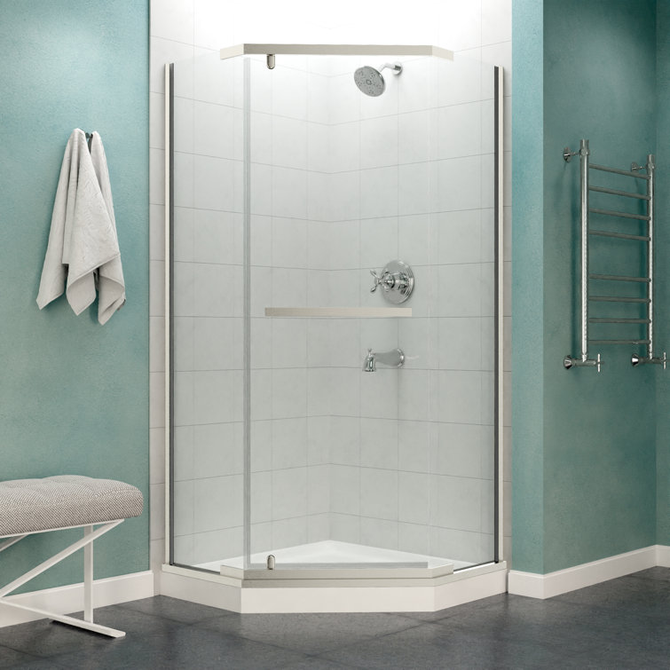 Castle Series 49" x 72" Brushed Nickel Semi-Frameless Shower Door