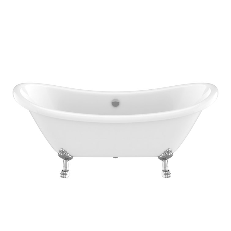 Belissima 69'' White Acrylic Clawfoot Freestanding Bathtub