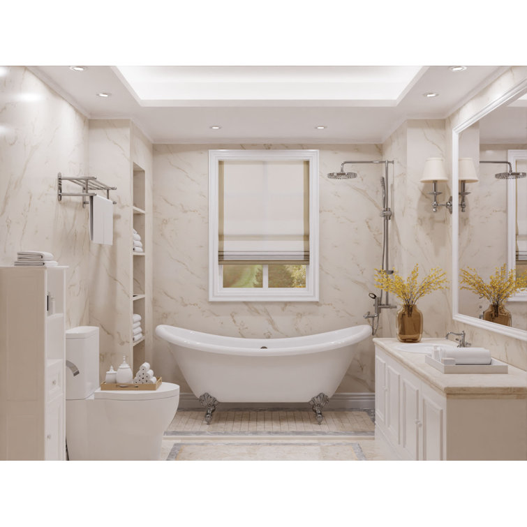 Belissima 69'' White Acrylic Clawfoot Freestanding Bathtub