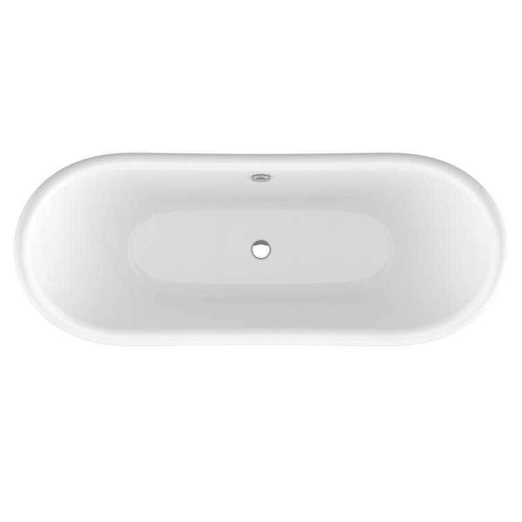 Belissima 69'' White Acrylic Clawfoot Freestanding Bathtub