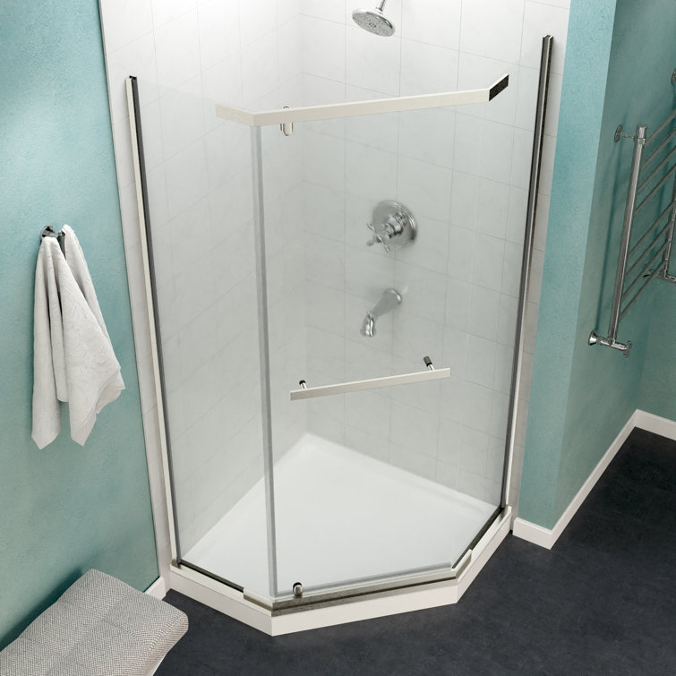 Castle Series 49" x 72" Brushed Nickel Semi-Frameless Shower Door