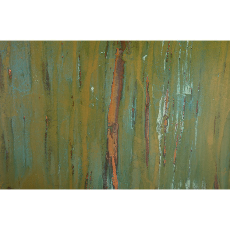 Lichen Finish Round Resin Coffee Table with Acid Patina