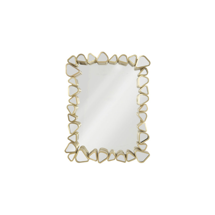 Gold Rectangular Wood Contemporary Accent Mirror