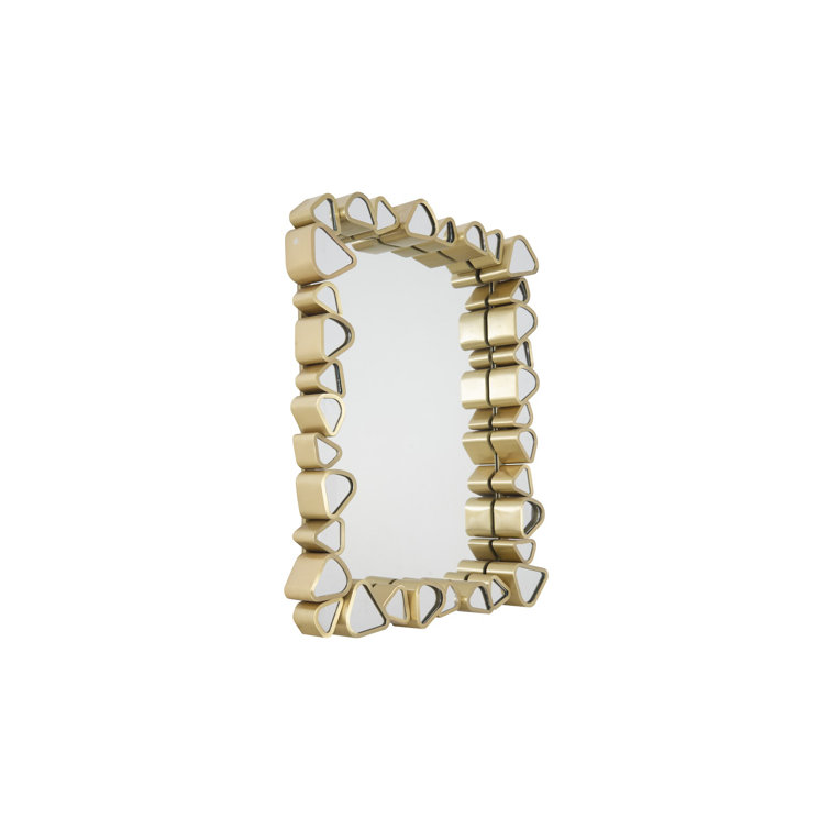 Gold Rectangular Wood Contemporary Accent Mirror