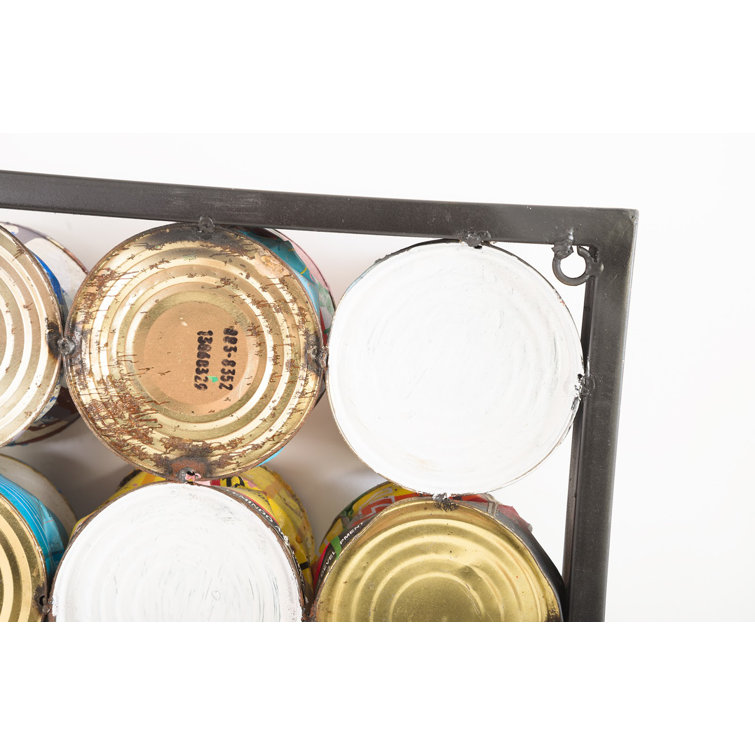 Large Multicolor Recycled Paint Can Wall Art