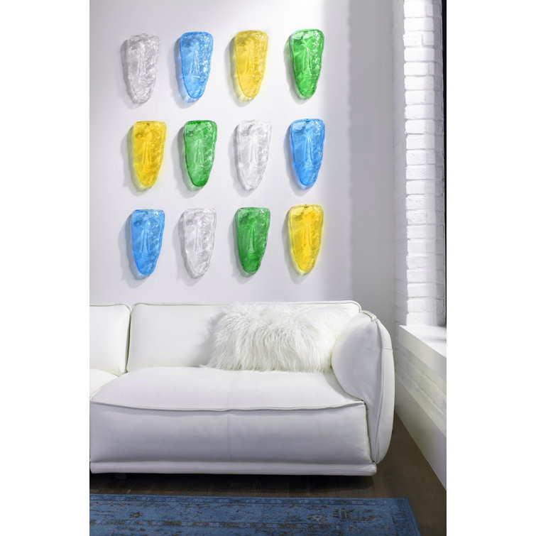 Green Glass Contemporary Face Wall Décor