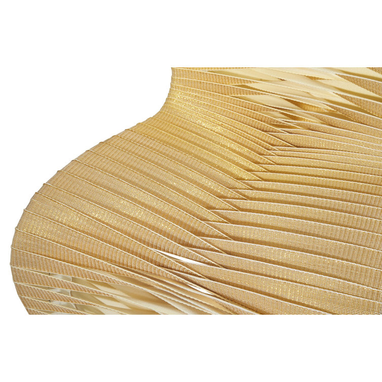Contemporary Gold Woven Wood-Metal High Side Chair