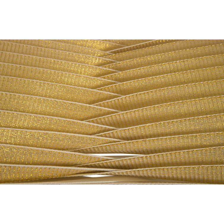 Contemporary Gold Woven Wood-Metal High Side Chair
