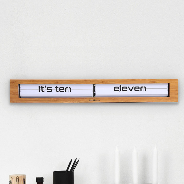 24'' Bamboo and White Wall and Tabletop Flip Clock