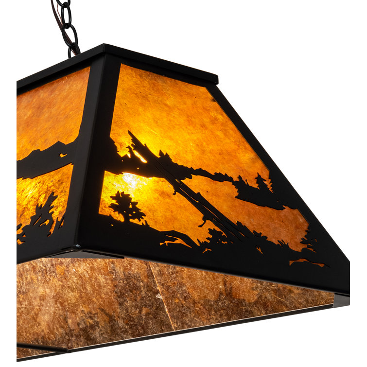 Black Glass 3-Light Indoor/Outdoor Candelabra Pendant