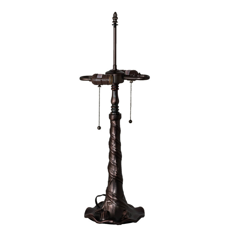 Colonial Tulip 2-Light Mahogany Bronze Table Lamp