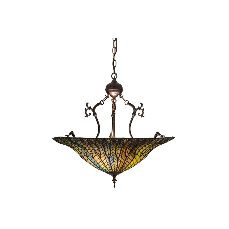 Tiffany Lotus Leaf Multicolor Glass Pendant Light