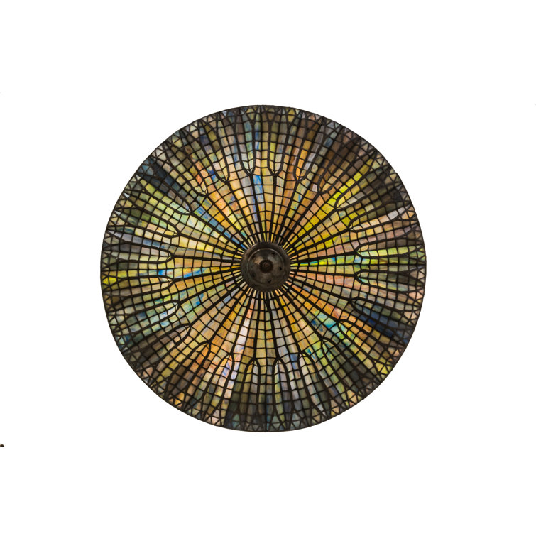 Tiffany Lotus Leaf Multicolor Glass Pendant Light