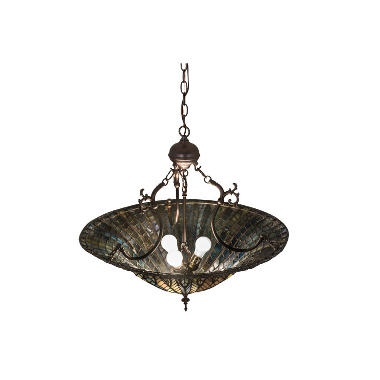 Tiffany Lotus Leaf Multicolor Glass Pendant Light