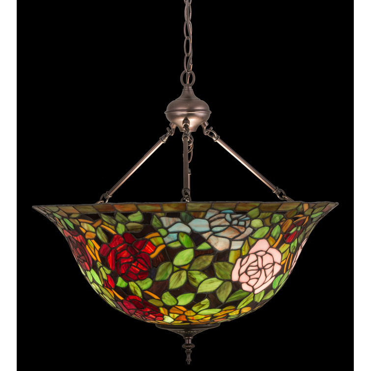 Tiffany Rosebush 3-Light Indoor/Outdoor Bronze Pendant