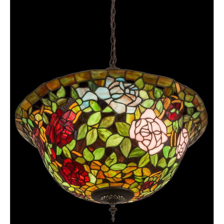 Tiffany Rosebush 3-Light Indoor/Outdoor Bronze Pendant