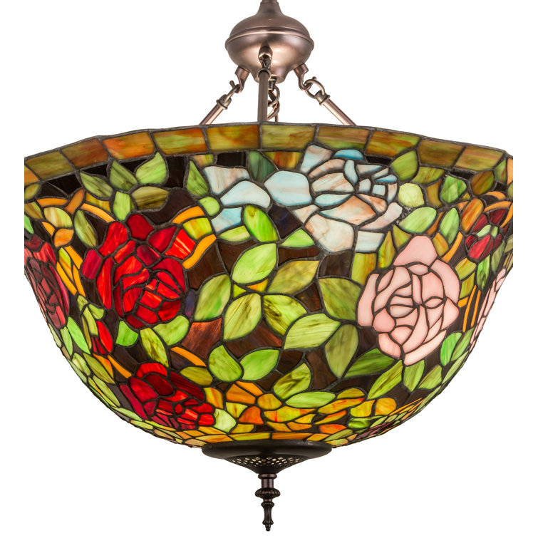 Tiffany Rosebush 3-Light Indoor/Outdoor Bronze Pendant