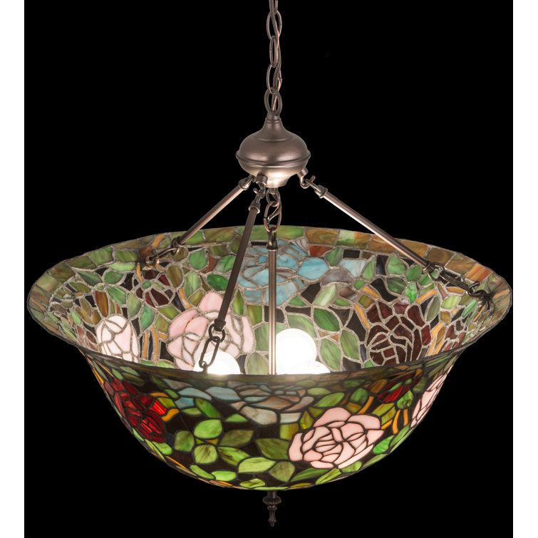 Tiffany Rosebush 3-Light Indoor/Outdoor Bronze Pendant