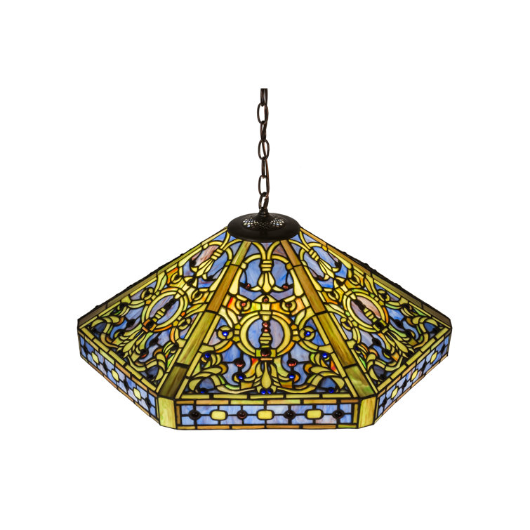 Meyda Tiffany 3-Light Elizabethan Pendant in Rich Hues