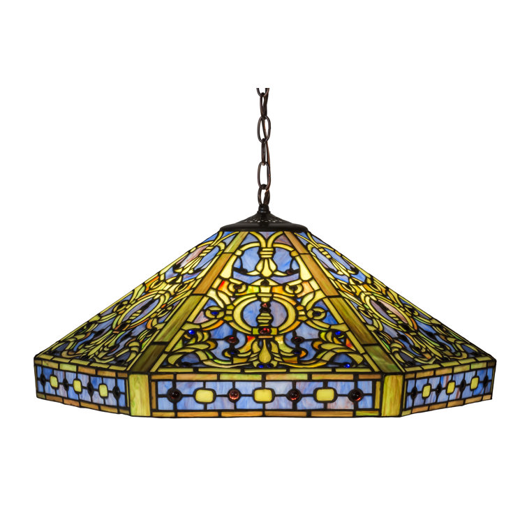 Meyda Tiffany 3-Light Elizabethan Pendant in Rich Hues