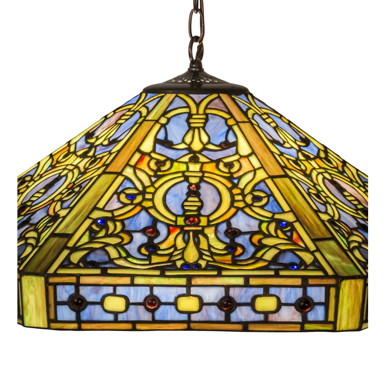 Meyda Tiffany 3-Light Elizabethan Pendant in Rich Hues