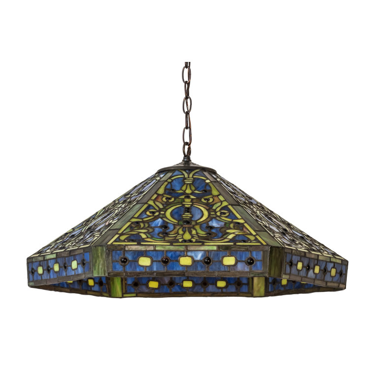 Meyda Tiffany 3-Light Elizabethan Pendant in Rich Hues