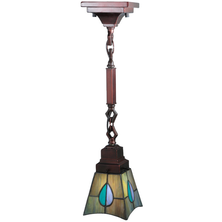 23.5" Bronze and Glass Mini Pendant Light