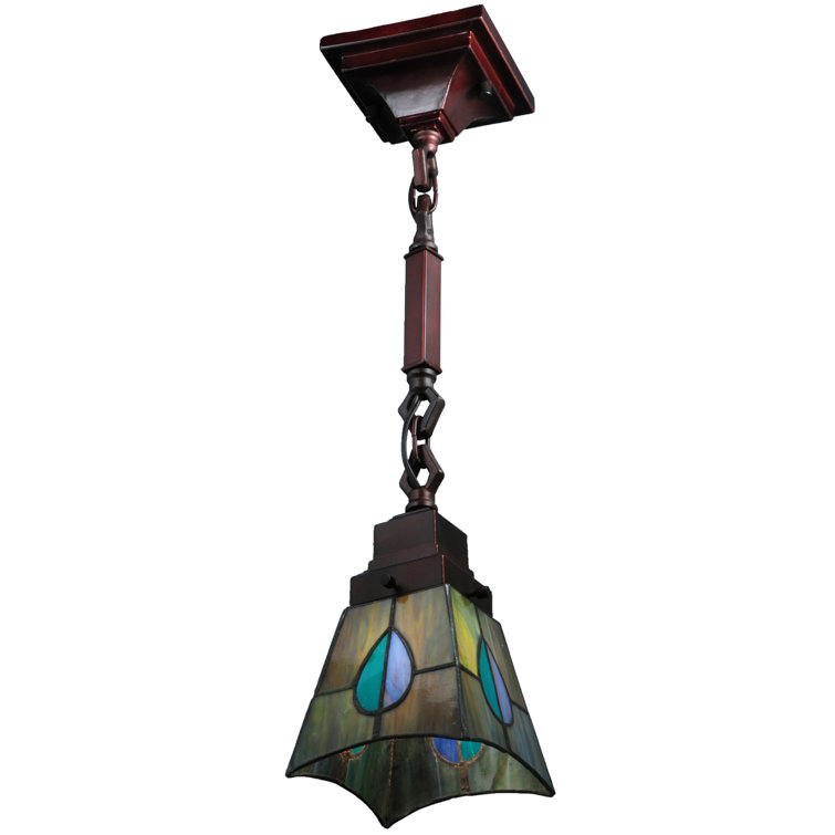 23.5" Bronze and Glass Mini Pendant Light