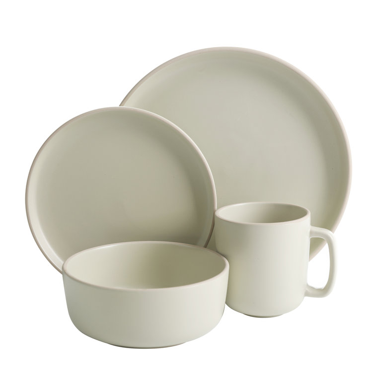 Pistachio Ceramic 16-Piece Dinnerware Set, Service for 4