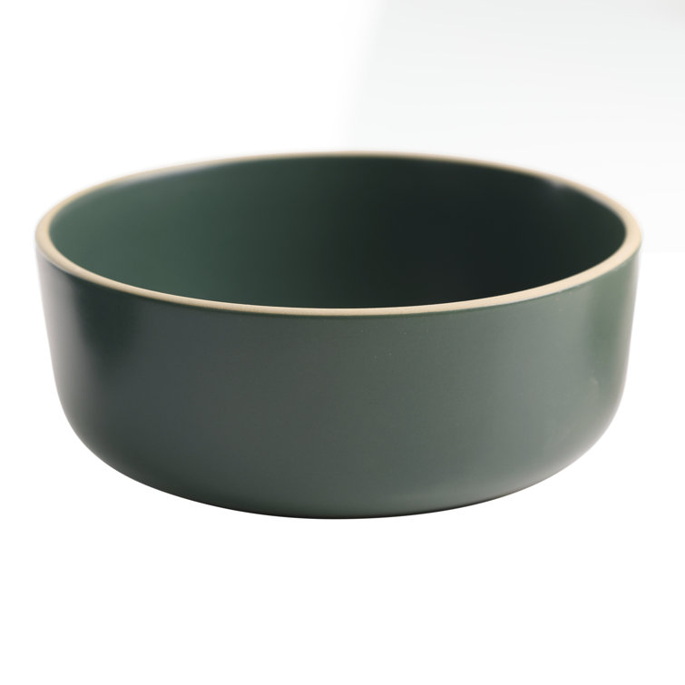 Green Ceramic 16-Piece Dinnerware Set with Matte Finish