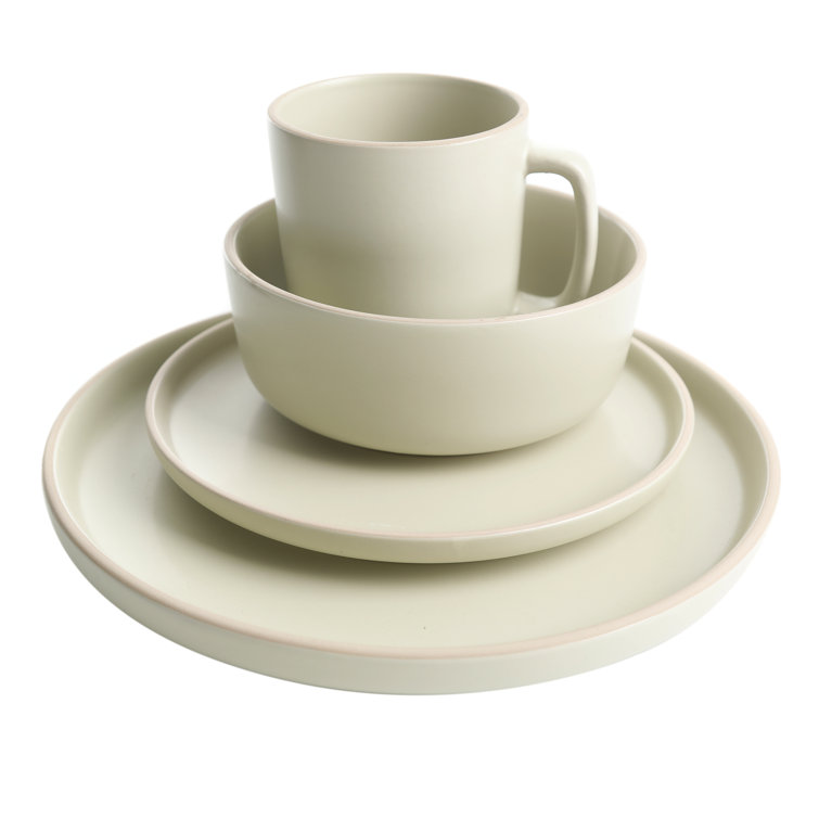 Pistachio Ceramic 16-Piece Dinnerware Set, Service for 4