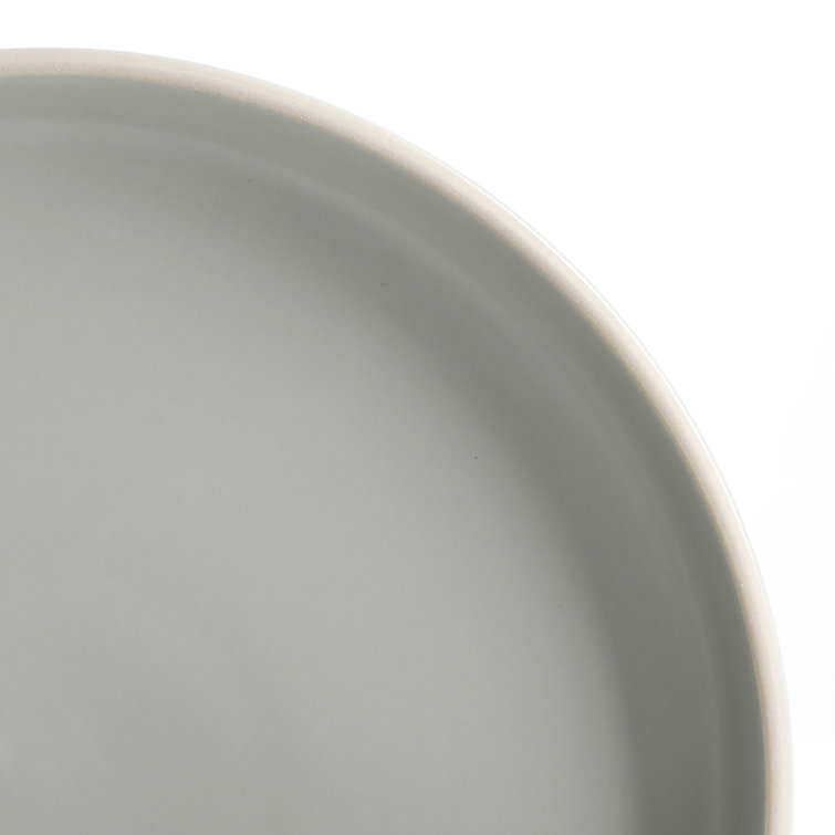 Light Gray Ceramic 16-Piece Dinnerware Set, Service for 4