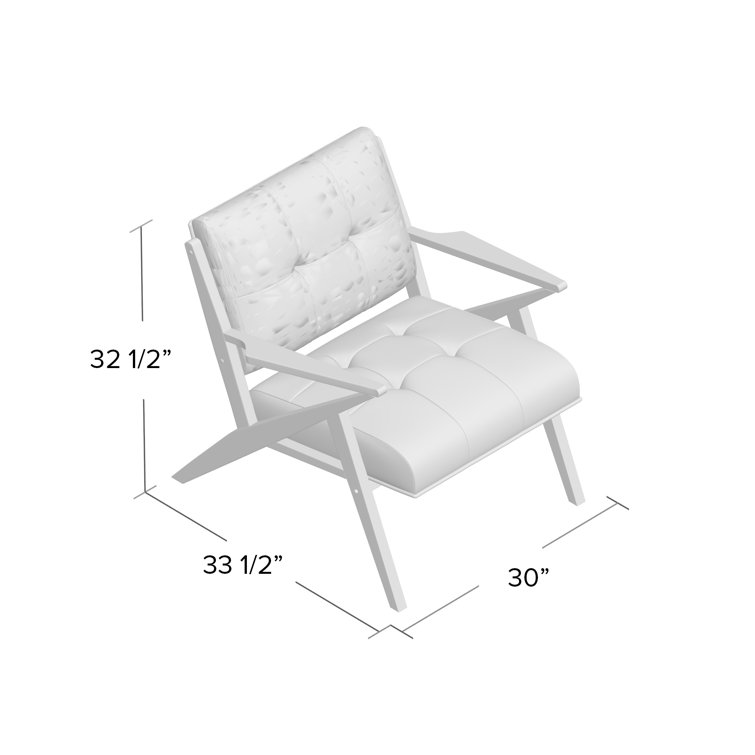 Mid-Century Modern Tan Microfiber Accent Chair with Wood Frame