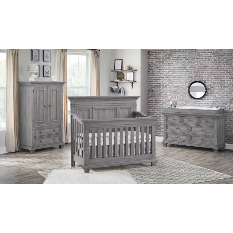 Dusk Gray Solid Wood Changing Topper for Dresser