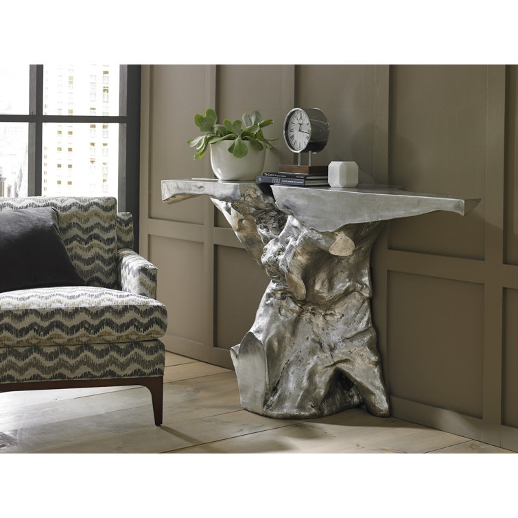 Crown 71" Silver Leaf Cast Console Table