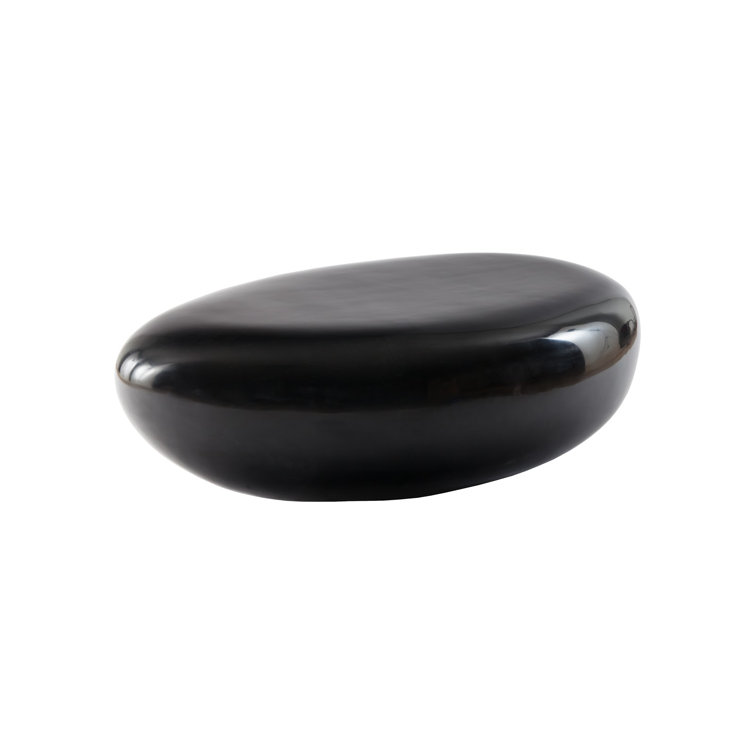 Contemporary Black Oval Solid Wood Coffee Table 54"x34"