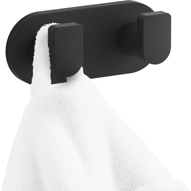 Matte Black Minimalist Double Robe Hook