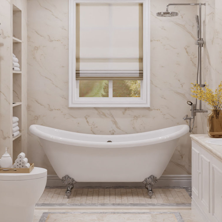 Belissima 69'' White Acrylic Clawfoot Freestanding Bathtub