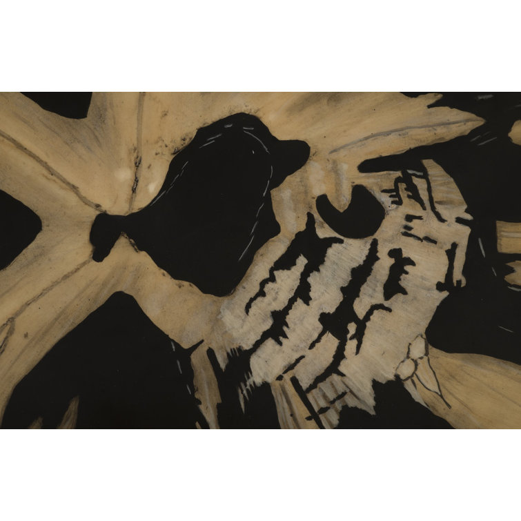 Modern Beige-Brown Petrified Wood-Effect Accent Stool