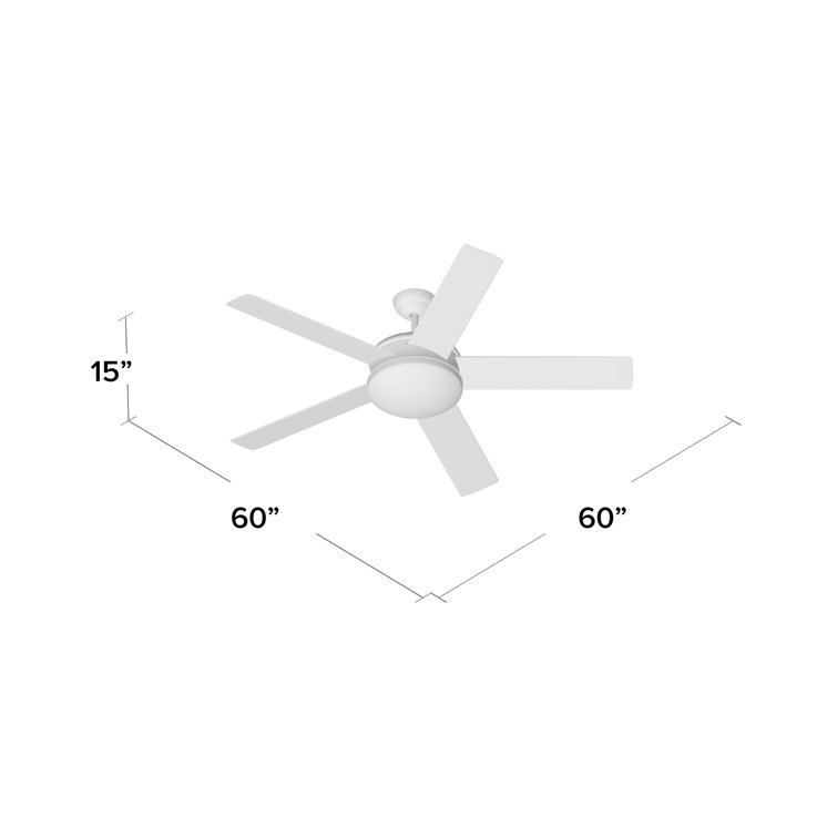Fresno 60" Brushed Nickel Ceiling Fan with LED Light and Remote
