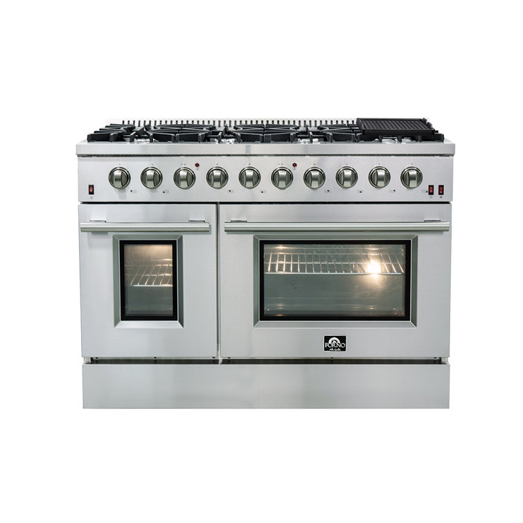 Galiano 48-inch Stainless Steel Dual-Fuel Range with Griddle