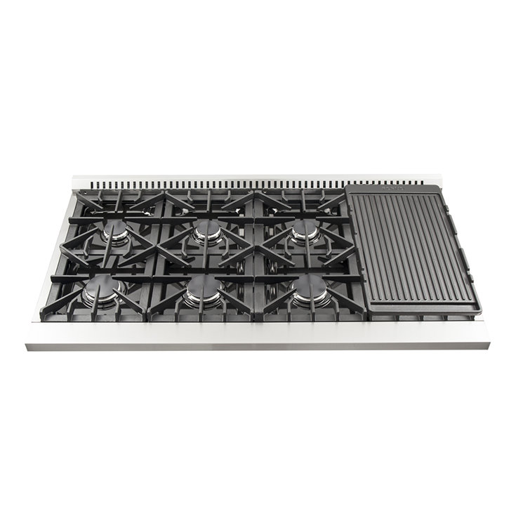 Galiano 48-inch Stainless Steel Dual-Fuel Range with Griddle