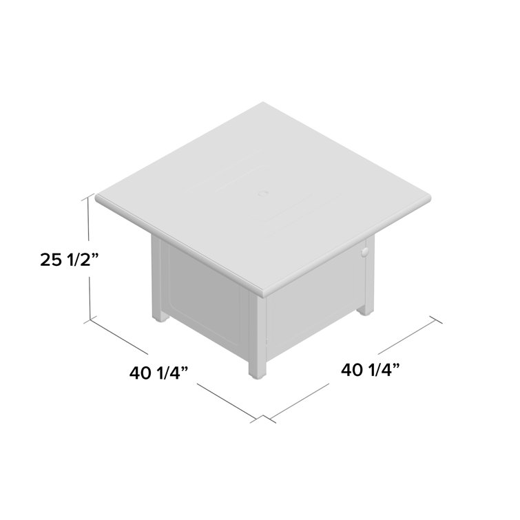 Tucson 46'' Square Stone Top Gas Fire Pit Table