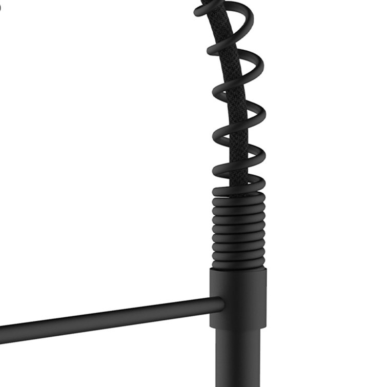 Black Stainless Steel Pull-Out Spray Kitchen Faucet